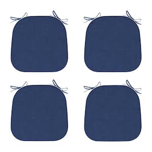 16 in. x 17 in. U-Shape Outdoor Chair Cushions Patio Seat Cushions Seat Pad with Ties Navy Textured (4-Pack)