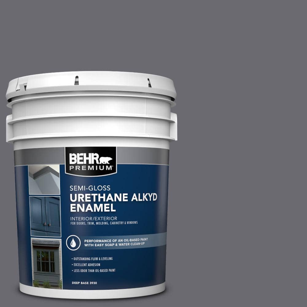BEHR PREMIUM 5 gal. T1615 Charcoal Plum Urethane Alkyd SemiGloss