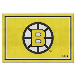NHL Retro Boston Bruins Yellow 5 ft. x 8 ft. Plush Area Rug