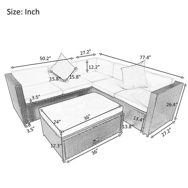 Pe Rattan Outdoor Patio Furniture Set, Outdoor Patio Furniture Dimensions