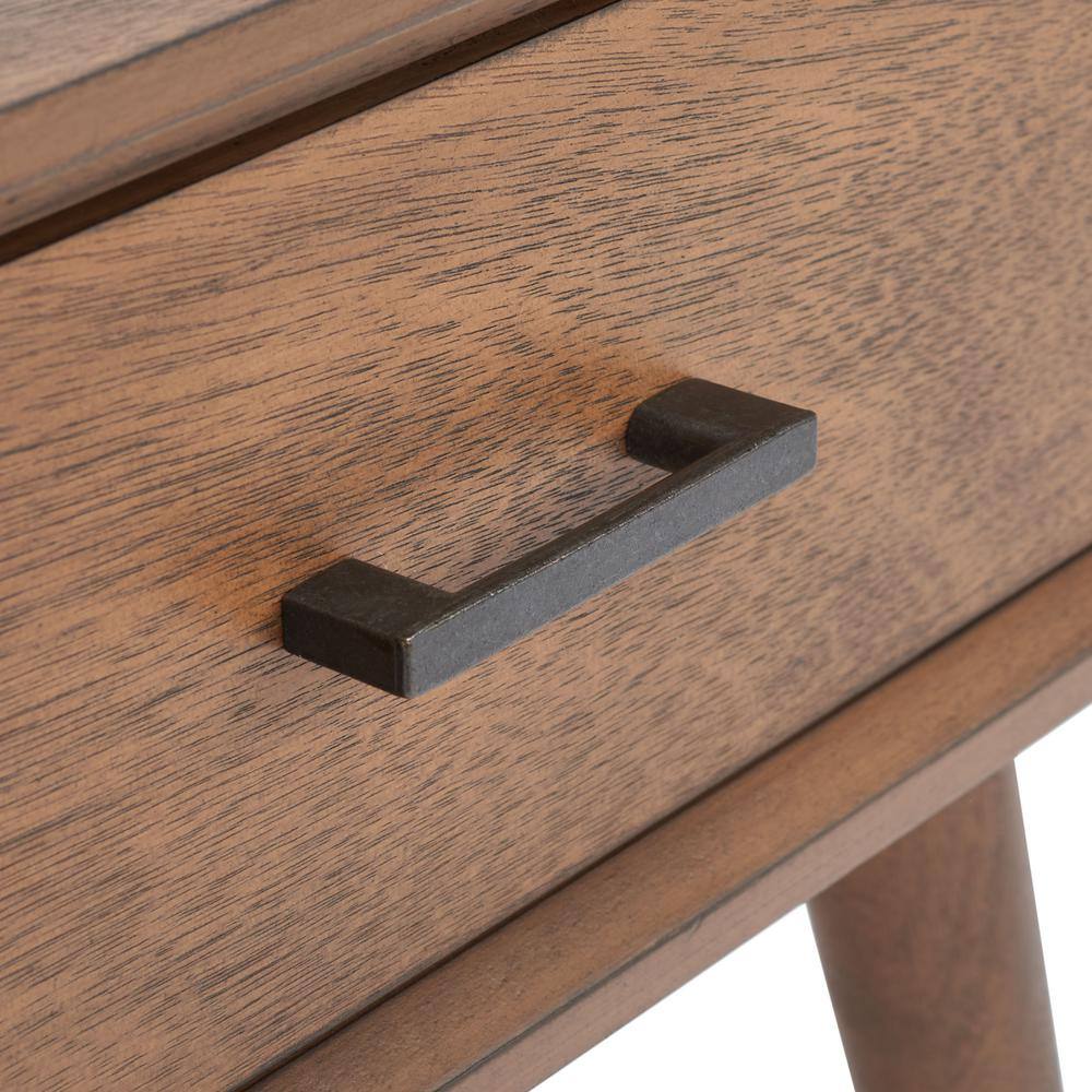Belgian Farmhouse Mid-Century Chic Brown Wood Coffee Table with Storage