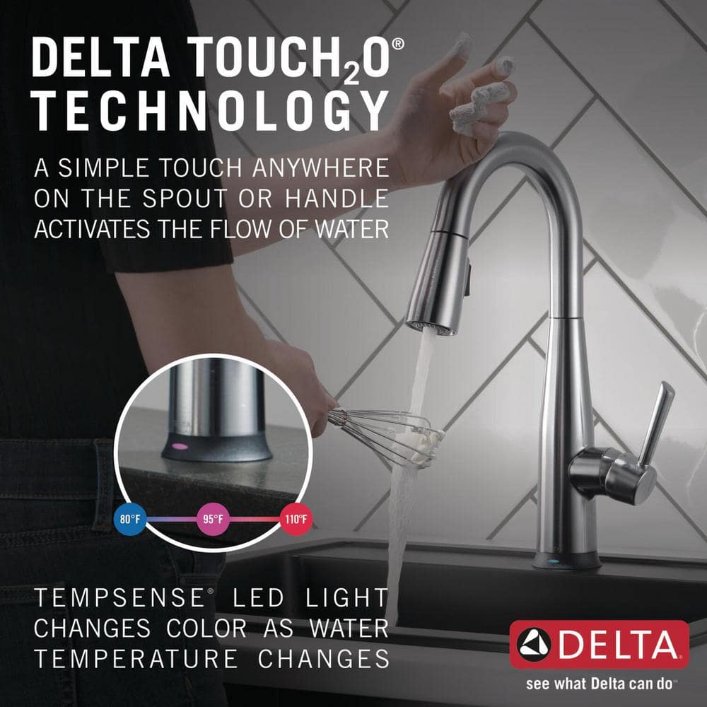 Arctic Stainless Steel Pull-Down Spray Touch Bar Faucet