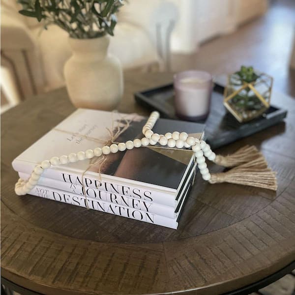 Unbranded White 12.9 in. x 8.9 in. Paper Faux Decor Books for Decoration Fake Books Decorative Box (Set of 3)