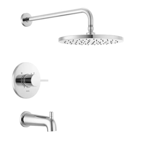 Delta Modern 1-Handle Wall Mount Tub and Shower Trim Kit in Chrome (Valve Not Included)