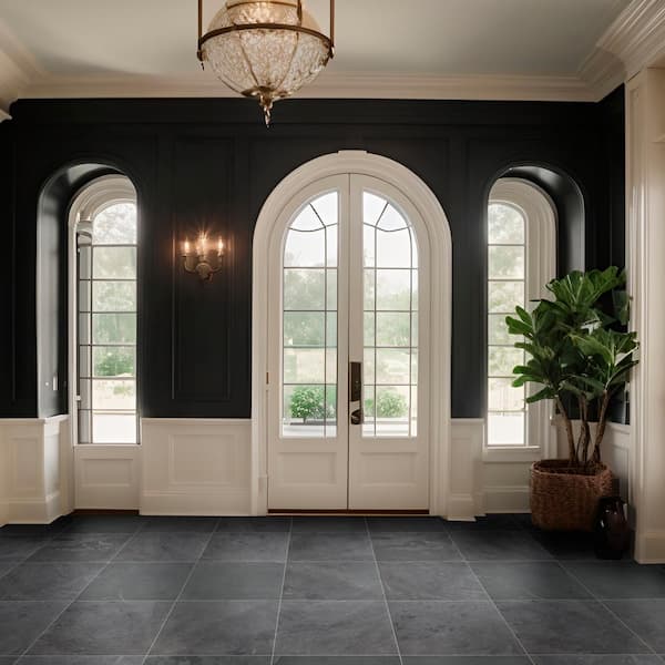 Montauk Black 24 in. x 24 in. Gauged Slate Floor and Wall Tile (20 pieces / 80 sq. ft. / pallet)