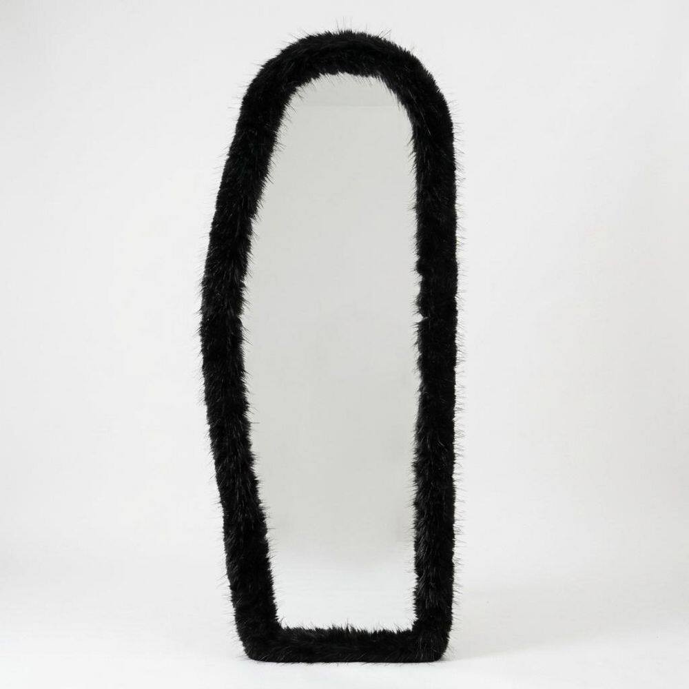 59 in. H x 16 in. W Black Fluffy Plush Frame Cover for Arched and Full-Length Floor Mirrors price history on PriceWatchPro