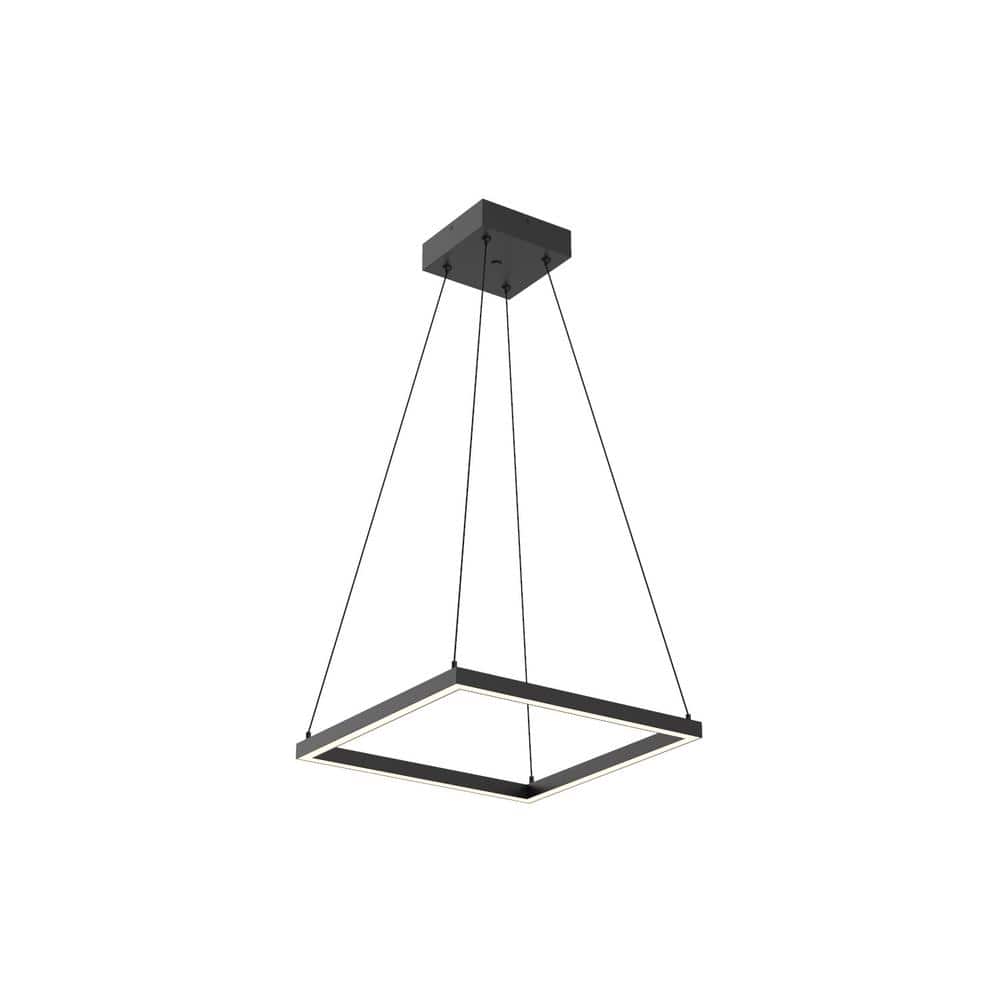 Piazza Airy Black Aluminum LED Square Chandelier