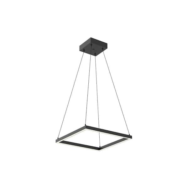 KUZCO Piazza 18 in. 1 Light 37-Watt Black Integrated LED Pendant Light