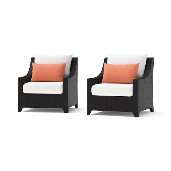 RST BRANDS Deco Patio Club Chair with Sunbrella Cast Coral Cushions (2-Pack)