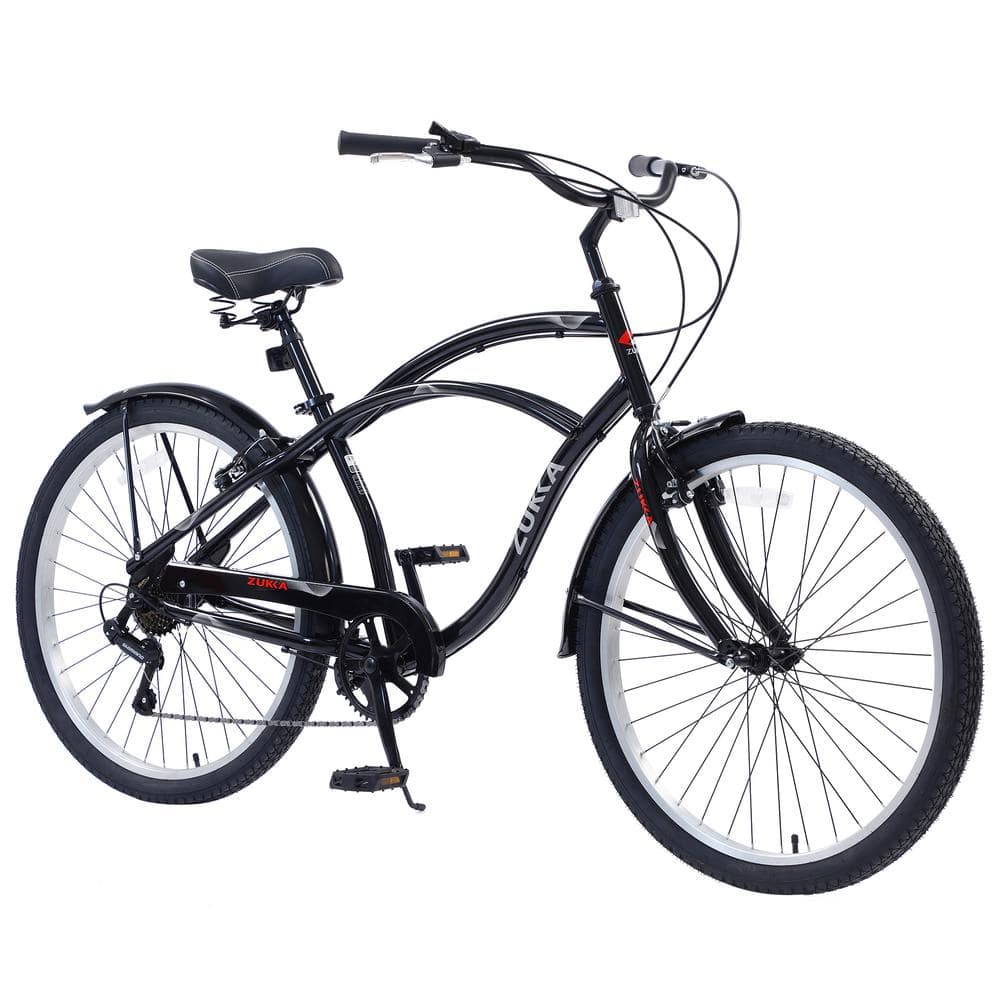 Cesicia 26 in. Black Shimano 7 Speed Men s Beach Cruiser Bike