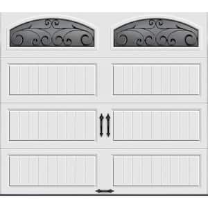 Gallery Steel Long Panel 8 ft x 7 ft Insulated 6.5 R-Value  White Garage Door with Decorative Windows
