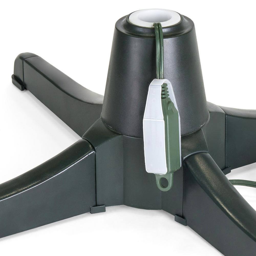 360-Degree Rotating Black Plastic Christmas Tree Stand for 7.5ft Trees