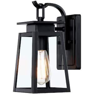 10.5 in. H Black Outdoor Wall Lamp Farmhouse Exterior Wall Mount Porch Wall Lights Wall Sconce for Front Door