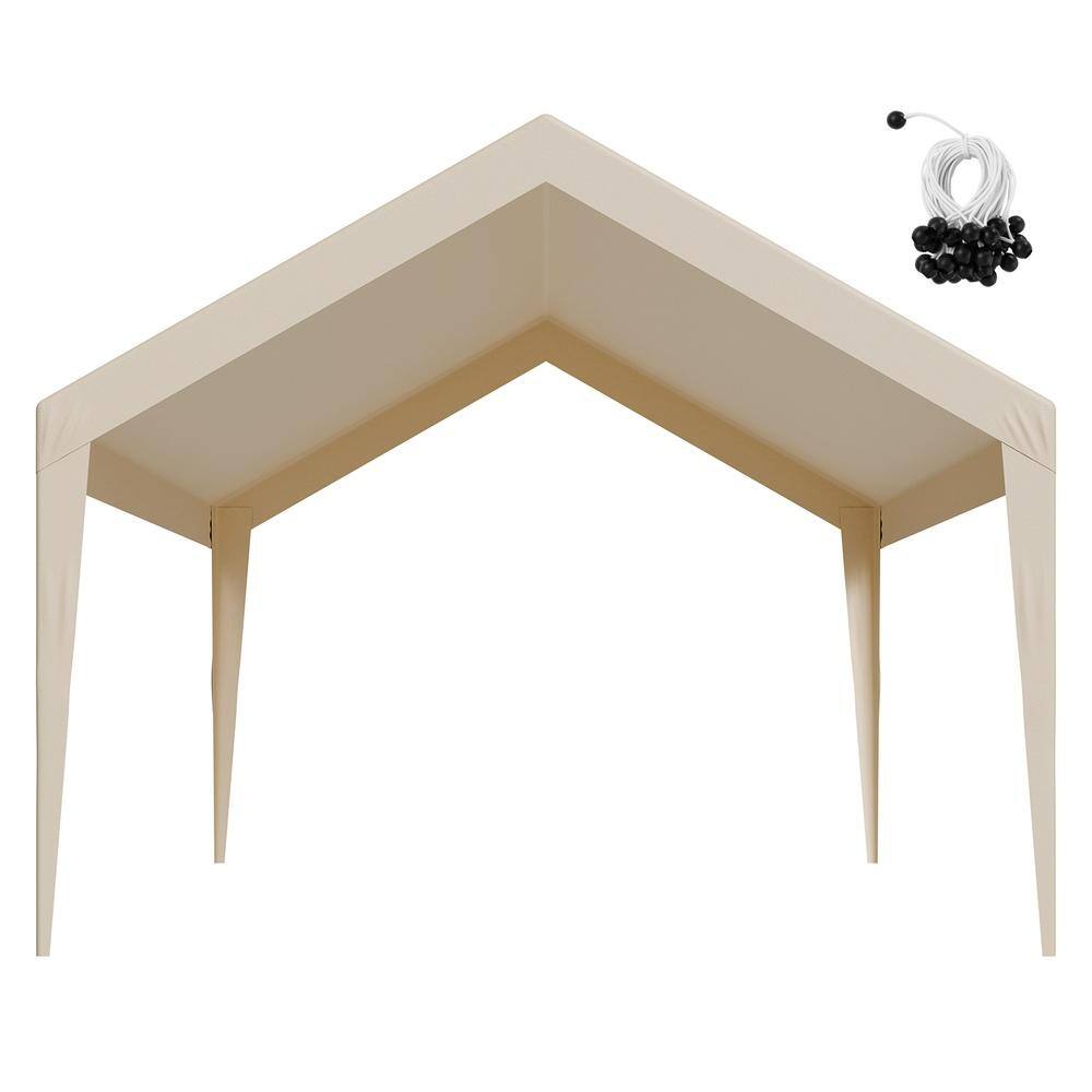 12 x 20 ft. Carport Replacement Canopy, Waterproof UV-Resistant Garage Tarp with 44 Bungee Cords, Beige price history on PriceWatchPro