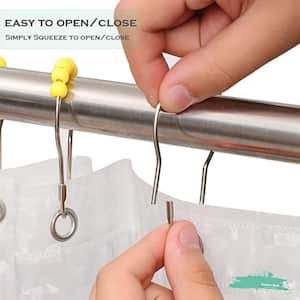 Stainless Steel Shower Curtain Rings/Hooks, in Yellow