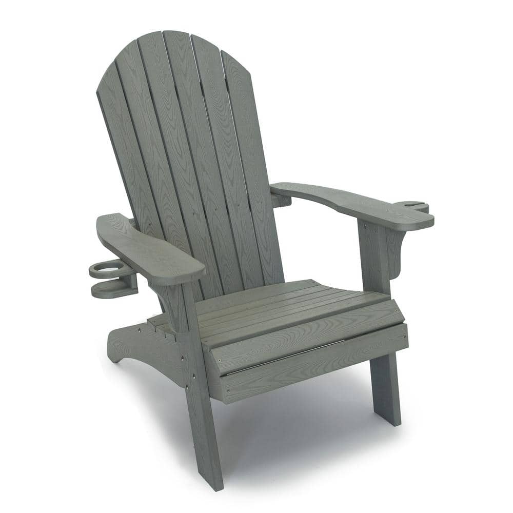 Gray All-Weather Recycled Plastic Adirondack Chair Set with Arms