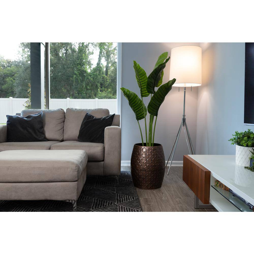 Braga Copper Finish Steel Stool Table Planter