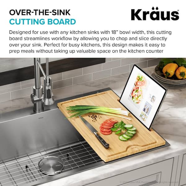 Bamboo Over-The-Sink/Stove Cutting Board, Large