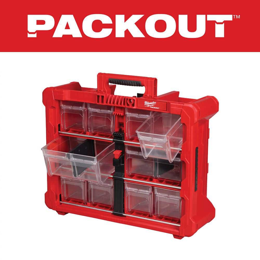 Milwaukee PACKOUT 10 Compartment Tilt Bin Organizer 48-22-8433