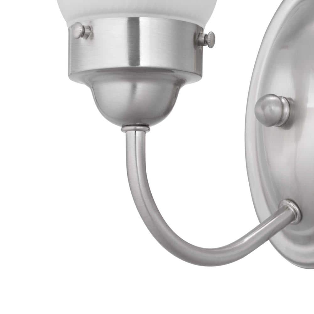 Brushed Nickel Fluted Glass 8.25" Vanity Light