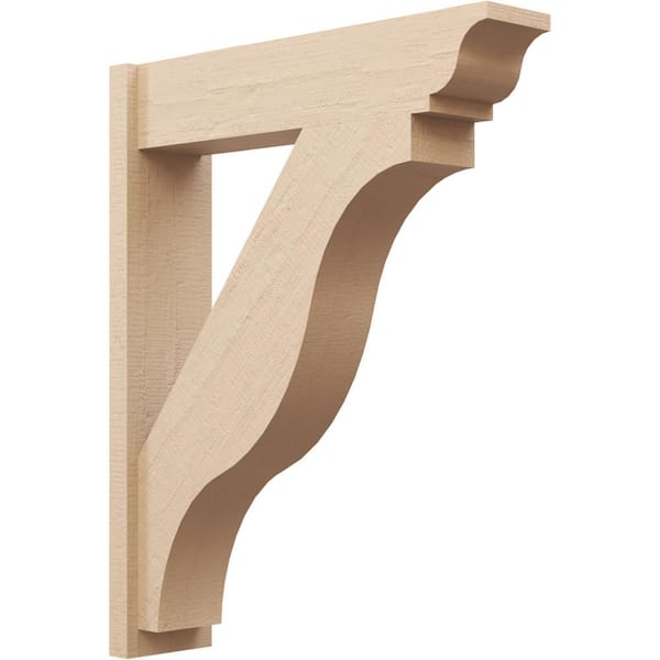 Ekena Millwork 8 in. x 42 in. x 34 in. Funston Traditional Rough Cedar Woodgrain Timberthane Polyurethane Outlooker, Primed Tan