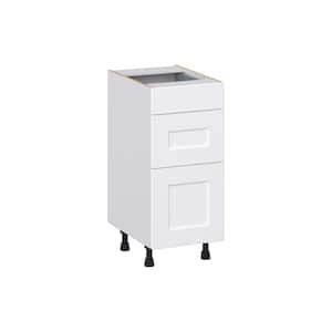 Wallace Painted Warm White Shaker Assembled 15 in. W x 34.5 in. H x 21 in. D Vanity 3 Drawers Base Kitchen Cabinet