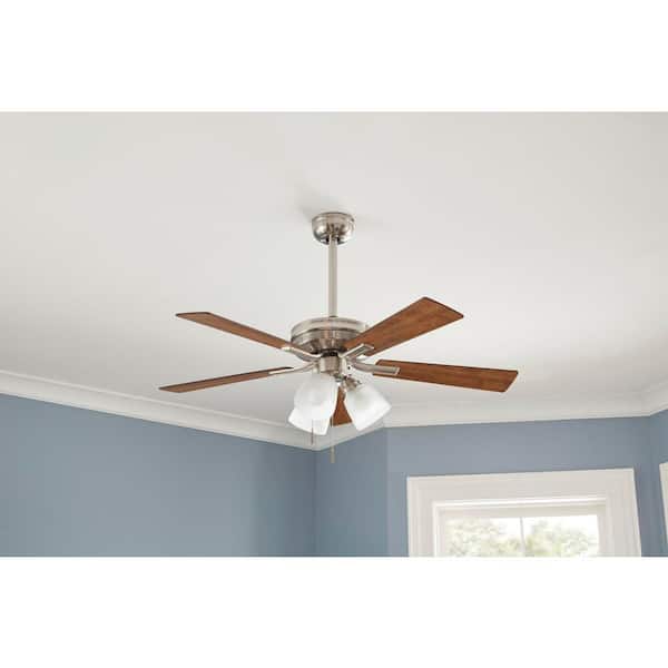 Hampton Bay Sinclair II 44 in. Indoor Brushed Nickel LED Ceiling Fan with Light
