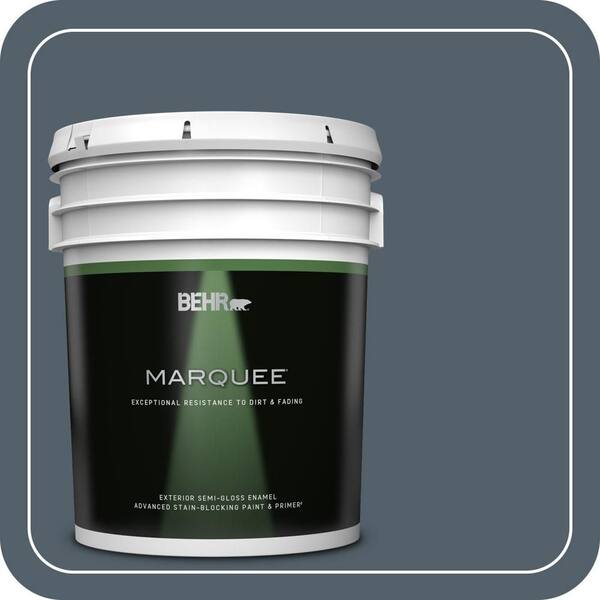 BEHR MARQUEE 5 gal. #ECC-35-3 Thunder Bay Semi-Gloss Enamel Exterior Paint & Primer