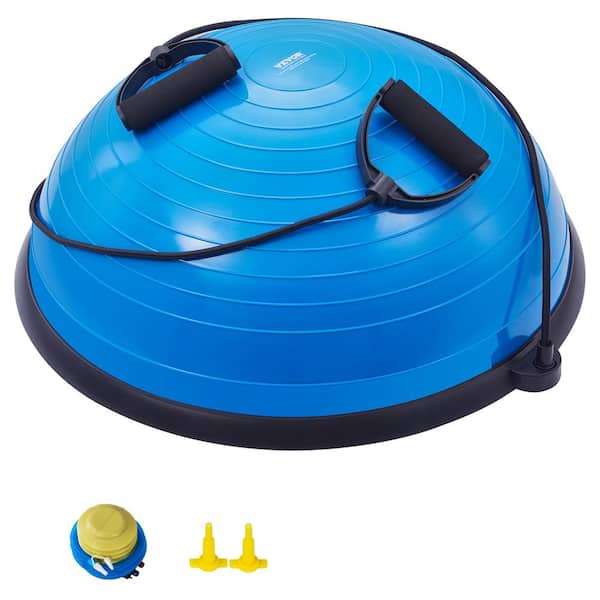 SKYSHALO Half Exercise Ball Trainer, 23 in. Balance Ball Trainer, 660 lbs. Capacity Stability Ball, Yoga Ball with Bands, Blue