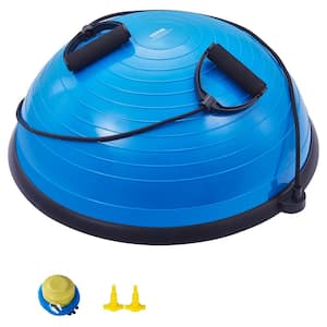 Half Exercise Ball Trainer, 23 in. Balance Ball Trainer, 660 lbs. Capacity Stability Ball, Yoga Ball with Bands, Blue