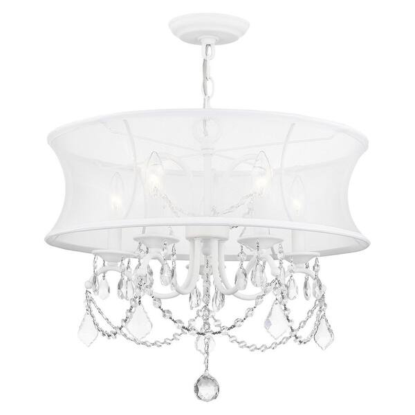 Livex Lighting New Castle 5-Light White Chandelier 6305-03