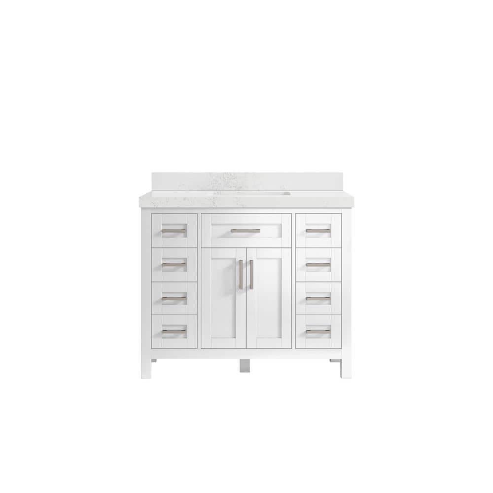 Cambridge 42 in. W x 22 in. D x 36 in. H Bath Vanity in White with 2 in. Empira Quartz Top price history on PriceWatchPro