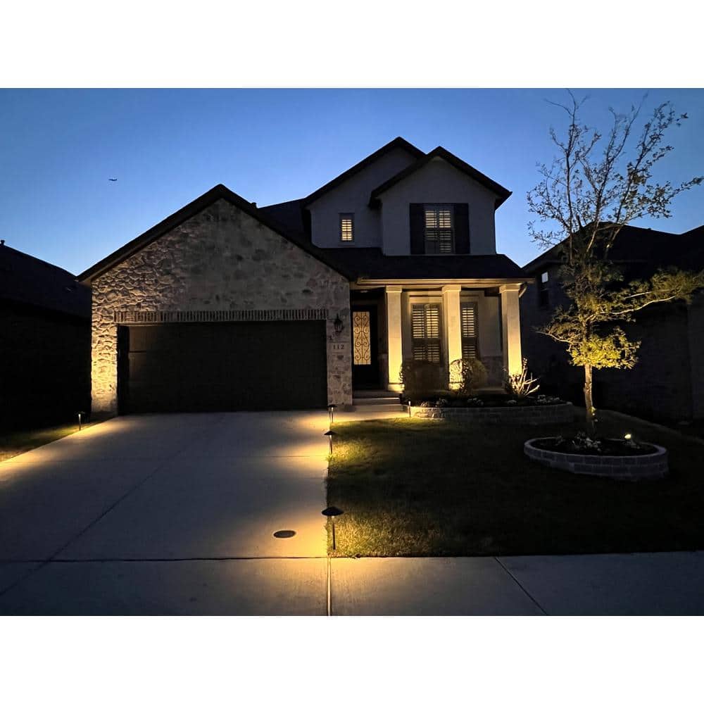 Plug-N-Go Black Aluminum LED Pathway Light with Dusk-to-Dawn Sensor