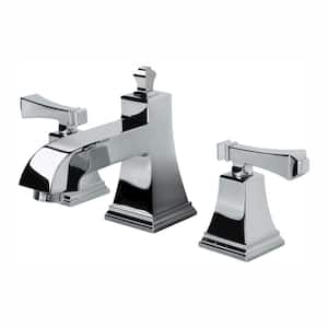 Exhibit 8 in. Widespread Double-Handle Low-Arc Bathroom Faucet in Polished Chrome