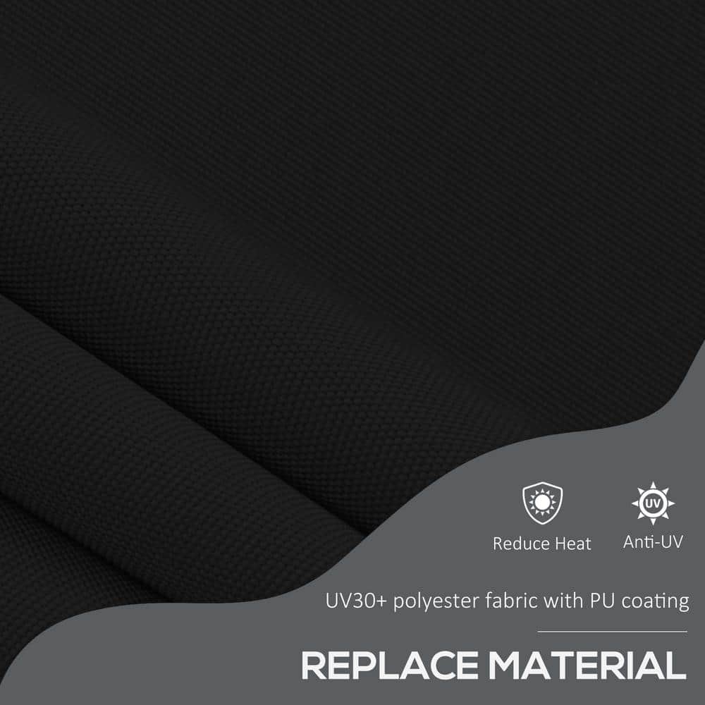 Outsunny Black Polyester Retractable Patio Awning with UV Resistant Fabric