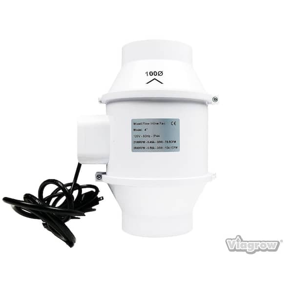Viagrow 4 in. 105 CFM Ceiling or Wall Inline Bathroom Exhaust Fan