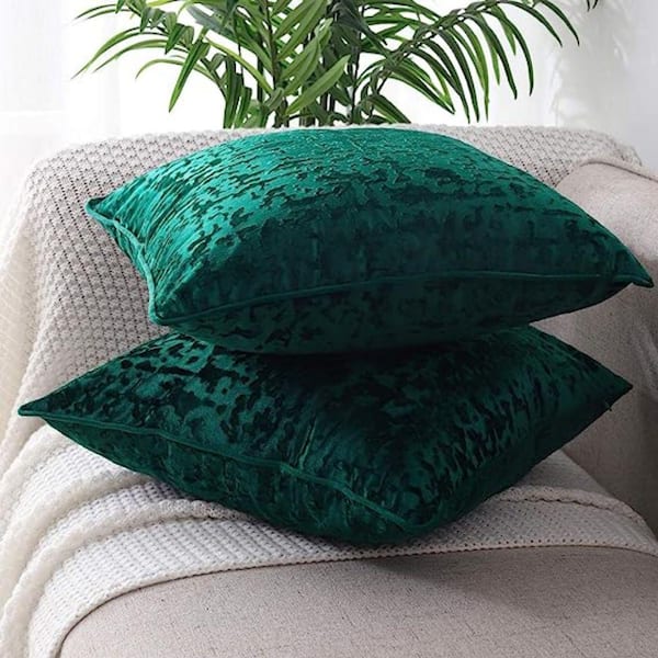 Throw Pillow Covers - Set of 4 Embroidered Decorative Velvet Diamond  Pattern Cushion Case for Home Decor Sofa Couch Chair Bed Patio Living Room