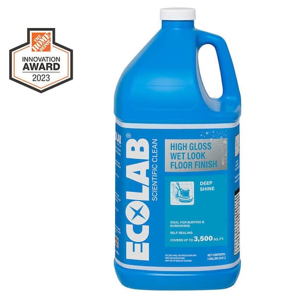 ECOLAB 1 Gal. High Gloss Wet Look Floor Finish Protects and Restores Floor Shine, Use on Vinyl, Tile, Linoleum and Rubber