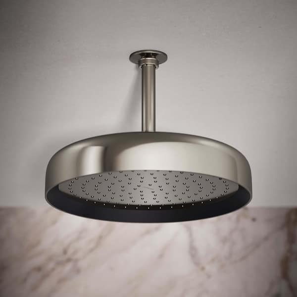 Statement Round 1-Spray Patterns 1.75 GPM 12 in. Ceiling Mount Rainhead Fixed Shower Head in Vibrant Polished Nickel