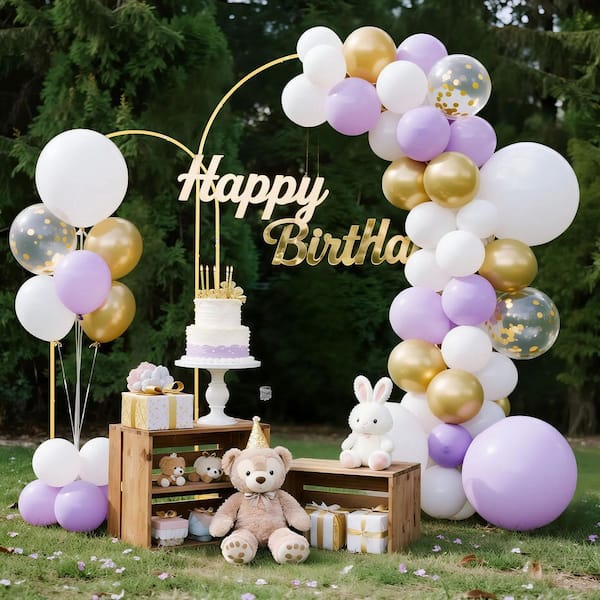 Arch Backdrop Stand, 86.4 in. x 1 in. Metal Modern Arbor for Birthday Party, Graduation, and Ceremony Decoration