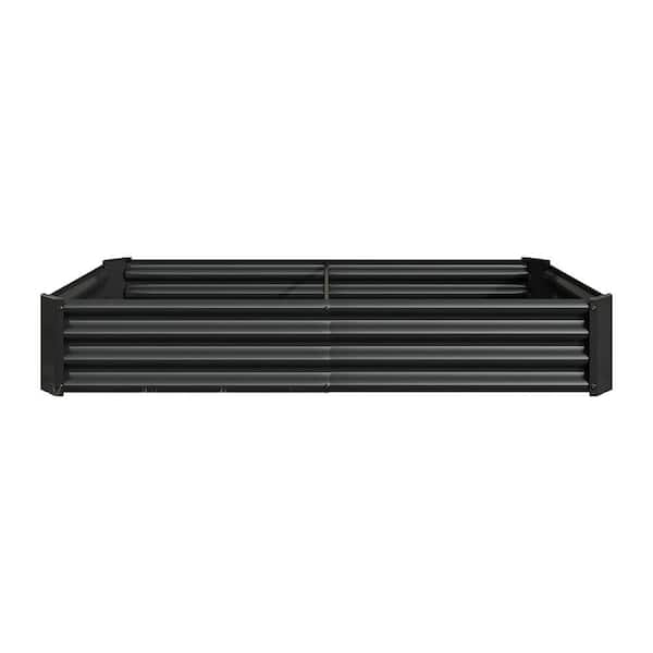 Raised Garden Bed Outdoor, 6 x 3 x 1 ft. Metal Raised Rectangle Planter Beds for Plants, Vegetables, and Flowers-Black