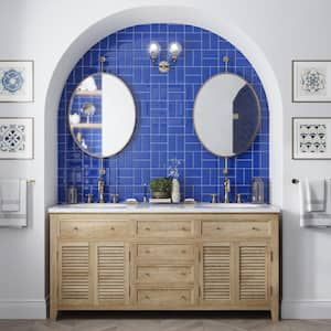 Blue 3 in. x 6 in. Polished Glass Mosaic Tile (5 Sq. ft./Case)