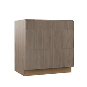 Designer Series Edgeley Assembled 33x34.5x23.75 in. Pots and Pans Drawer Base Kitchen Cabinet in Driftwood
