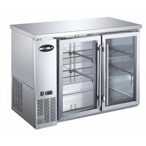 48 in. W 11.8 cu. ft. Commercial Under Back Bar Cooler Refrigerator with Glass Doors in Stainless Steel