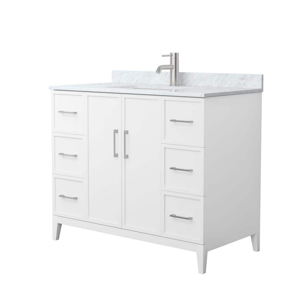 Elan 42 in. W x 22 in. D x 35 in. H Single Bath Vanity in White with White Carrara Marble Top price history on PriceWatchPro