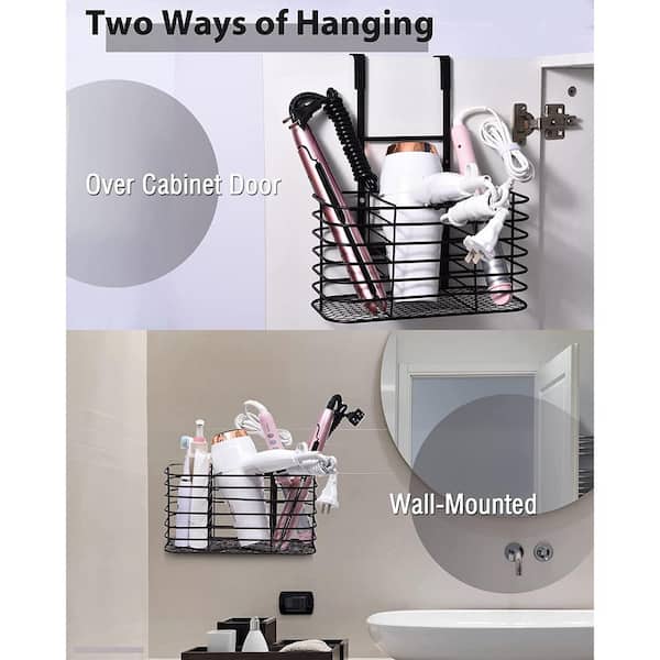 Hair Dryer Holder, Hair Tool Organizer, Bathroom Cabinet Door