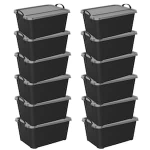 Locking Stackable Closet and Storage Box 55 Qt. Containers, (12-Pack)