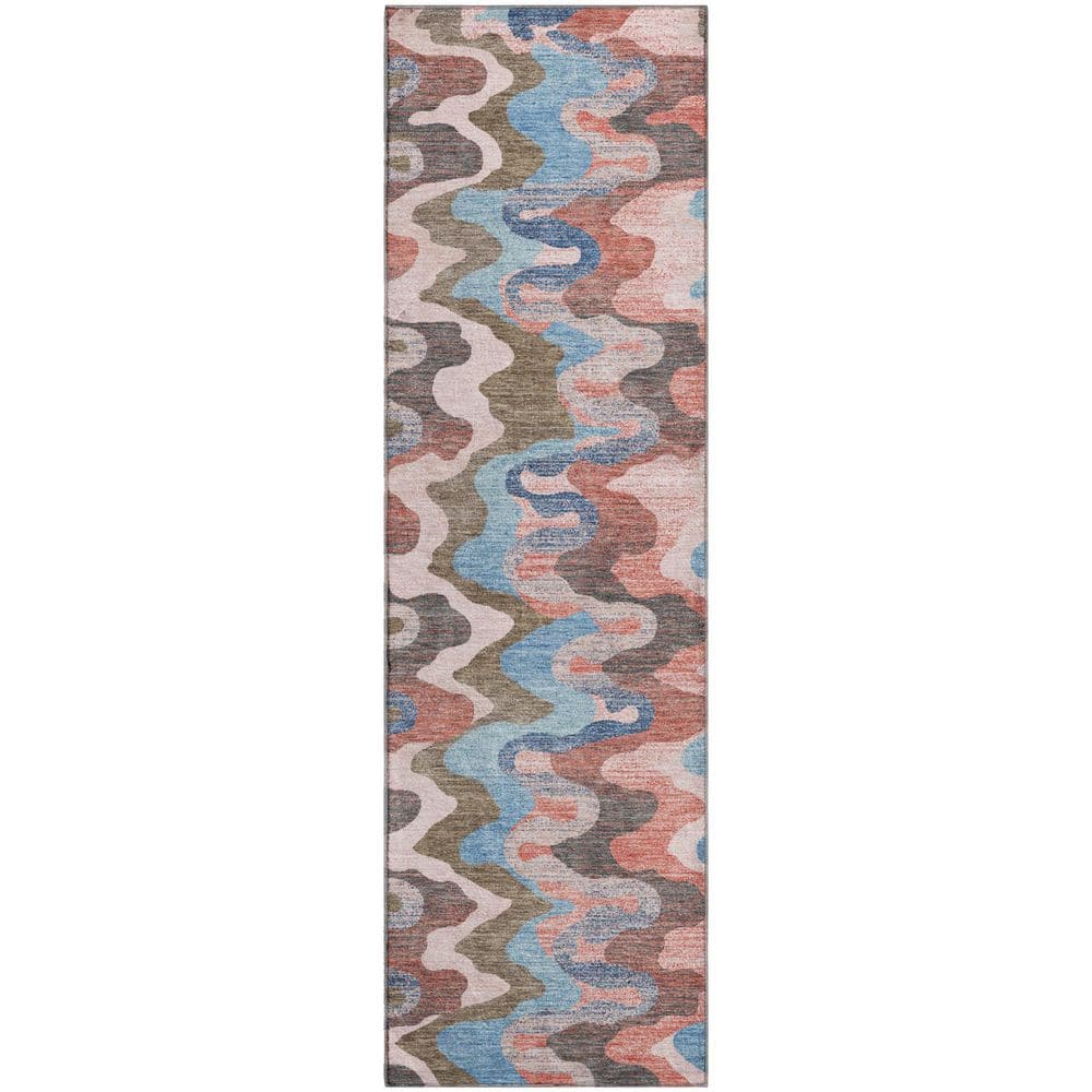 Mayfield Premium Machine Washable Abstract AMF2481 Pink 2 ft. x 7 ft. Runner Rug price history on PriceWatchPro