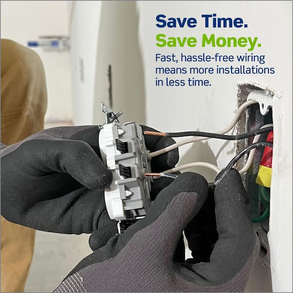 Leviton Lever Edge Easy Install 15 Amp 125-Volt Duplex Outlet