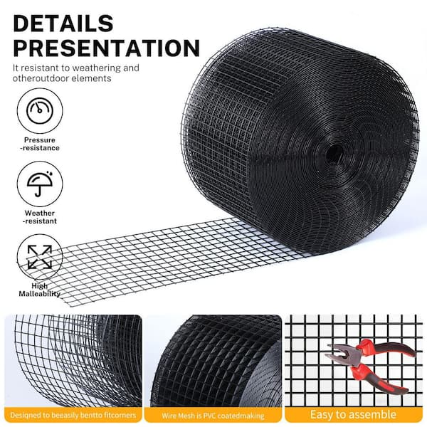 6 in. x 100 ft. Reinforced PVC Coated Mesh with 70-Pieces Stainless Steel Fastener, Precision Welding